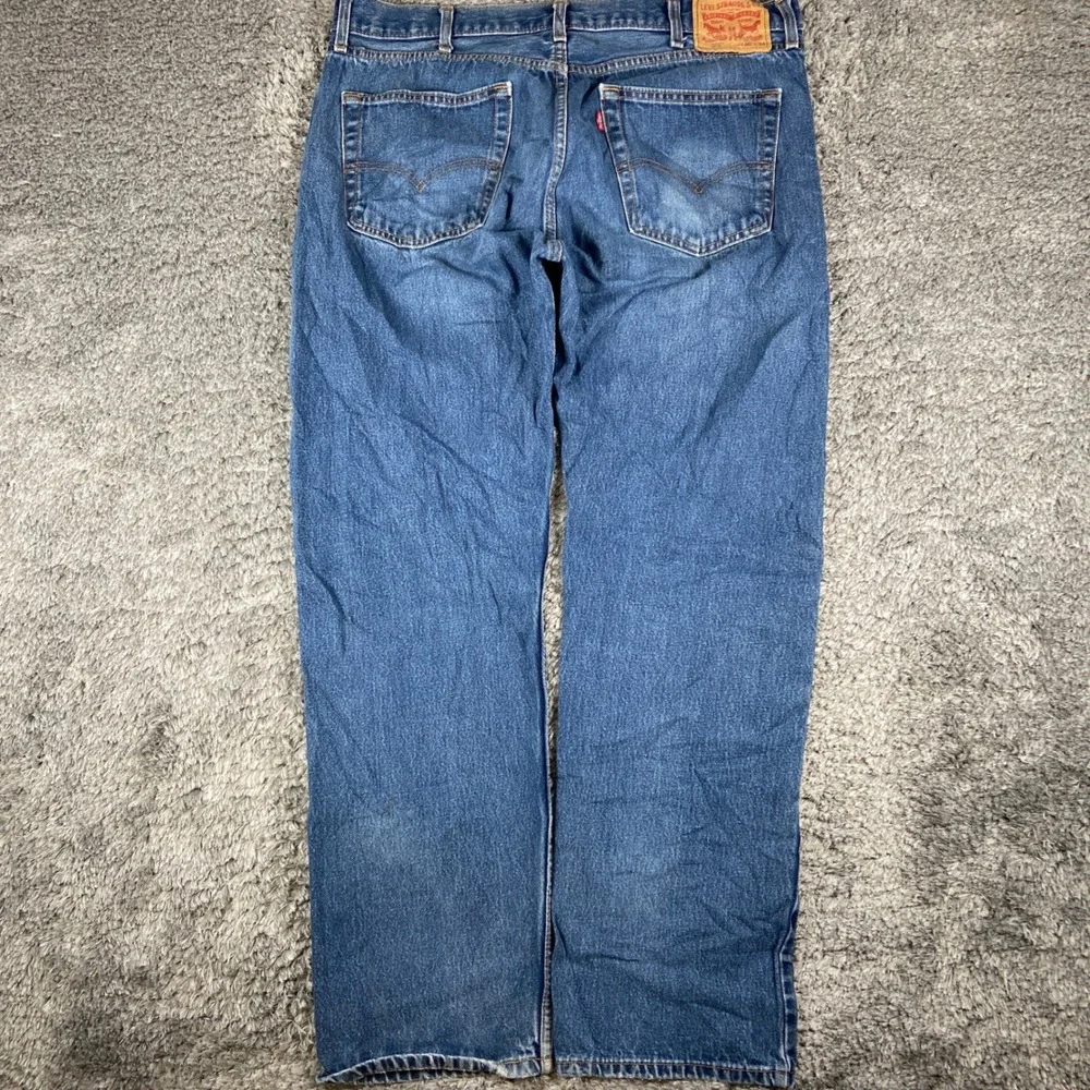 Levis 505 Regular Fit Jeans Mens 40x34 Blue‎ Denim Straight Leg Classic Workwear